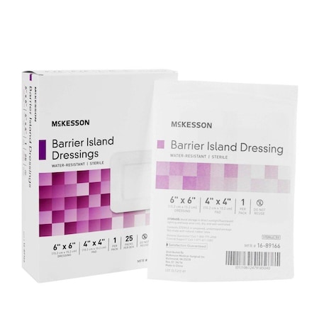 Mckesson Composite Barrier Island Dressing, 6 x 6 Inch, 25PK 16-89166